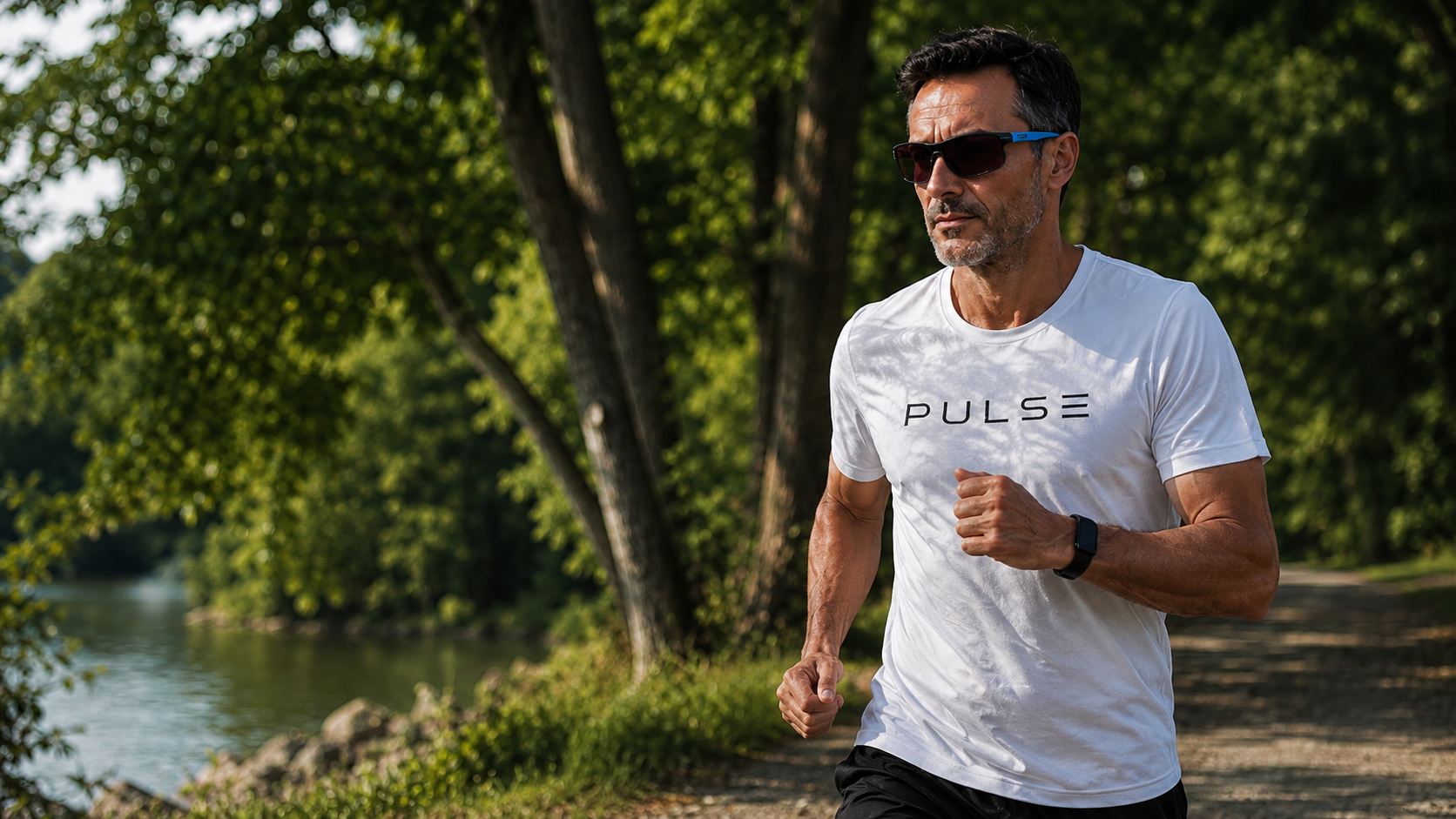 Runner wearing Pulse wristband