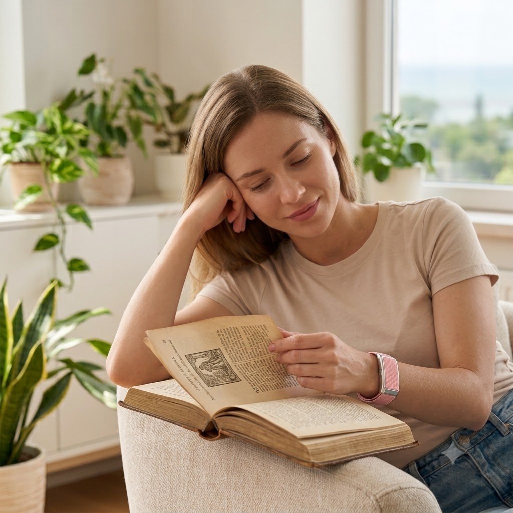 Pulse Peak worn while reading at home